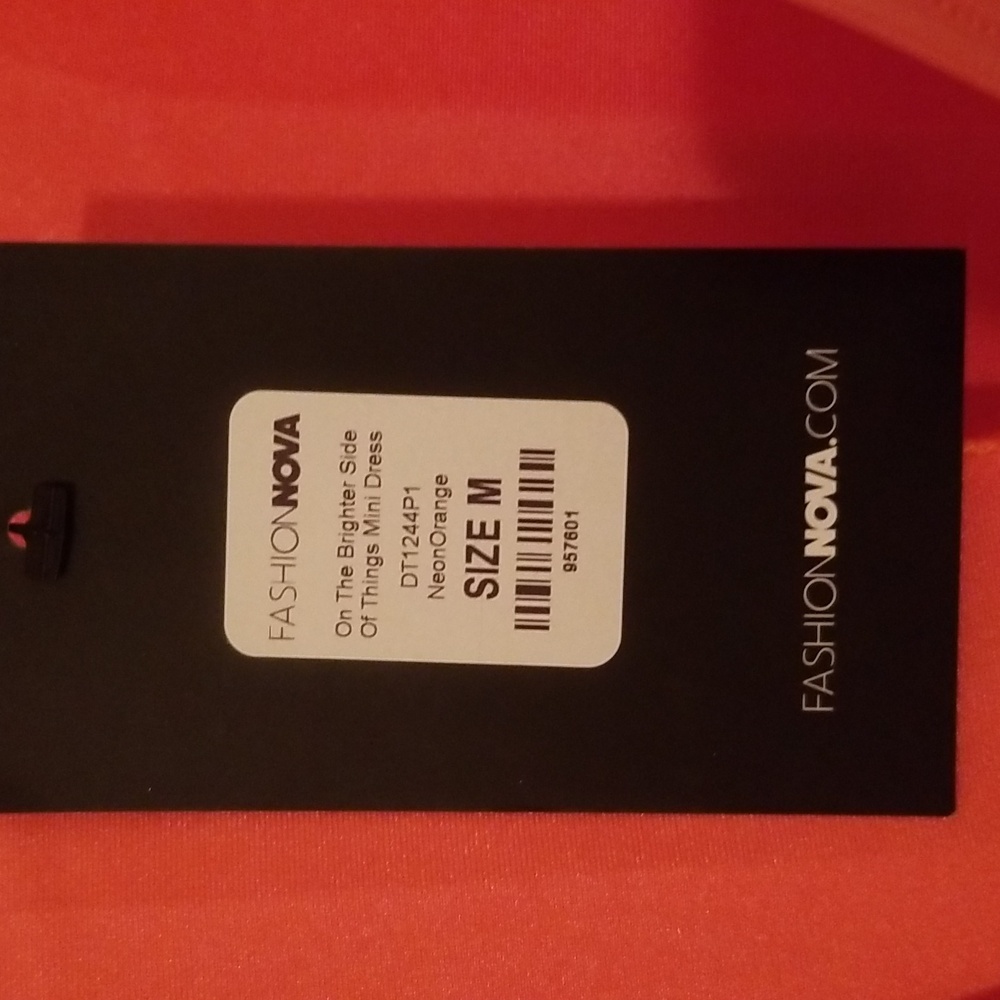NWT Fashion Nova Neon Orange Mini Dress, Size M - Picture 3 of 6